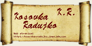 Kosovka Radujko vizit kartica